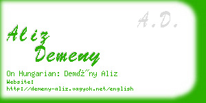 aliz demeny business card